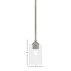 Zilo One Light Mini Pendant in Graphite with 4" Square Clear Bubble Shade