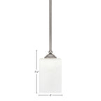 Zilo One Light Mini Pendant in Graphite with 4" Square White Muslin Shade
