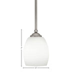 Zilo One Light Mini Pendant in Graphite with 5" White Linen Shade