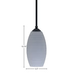 Zilo One Light Mini Pendant in Matte Black with 5.5" Gray Matrix Shade