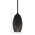 Zilo One Light Mini Pendant in Matte Black with 5.5" Black Matrix Shade