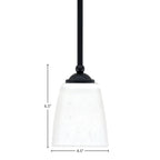 Zilo One Light Mini Pendant in Matte Black with 4.5" Square White Muslin Shade