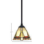 Zilo One Light Mini Pendant in Matte Black with 7" Zion Art Glass Shade
