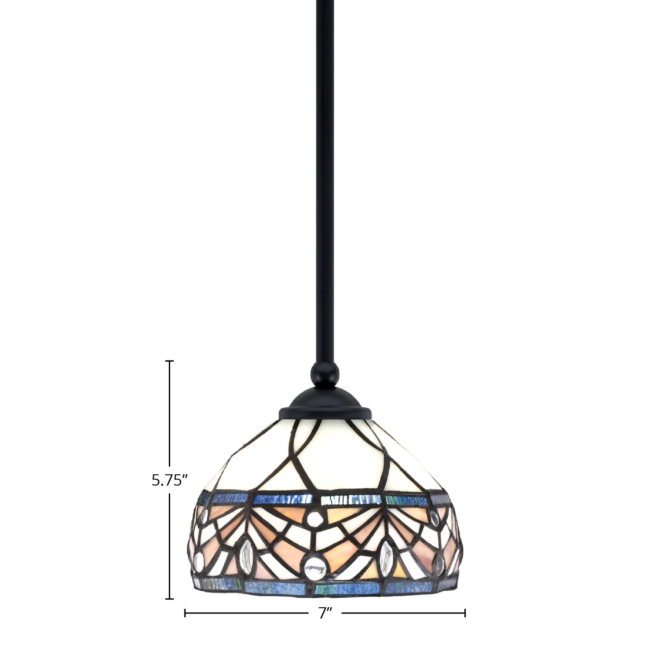 Zilo One Light Mini Pendant in Matte Black with 7" Royal Merlot Art Glass Shade