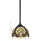 Zilo One Light Mini Pendant in Matte Black with 7" Ivory Cypress Art Glass Shade