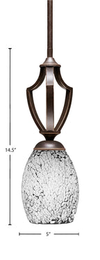 Zilo One Light Mini Pendant in Dark Granite with 5" Black Fusion Shade