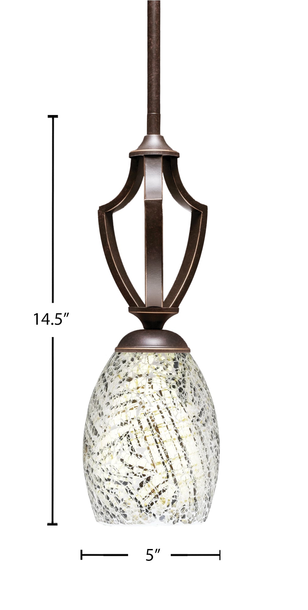 Zilo One Light Mini Pendant in Dark Granite with 5" Natural Fusion Shade