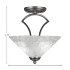 Zilo Two Light Semi-Flush Mount in Graphite with 12" Italian Bubble Shade