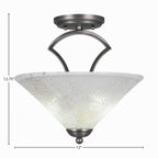 Zilo Two Light Semi-Flush Mount in Graphite with 12" Gold Ice Shade