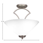 Zilo Three Light Semi-Flush Mount in Graphite with 16" White Marble Shade