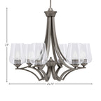 Zilo Six Light Chandelier in Graphite with 5" Clear Bubble Shade
