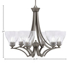 Zilo Six Light Chandelier in Graphite with 6.25" Clear Bubble Shade