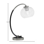 Desk Lamps One Light Desk Lamp in Graphite & Matte Black with 7" Clear Bubble Shade
