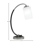 Desk Lamps One Light Desk Lamp in Graphite & Matte Black with 4" White Marble Shade