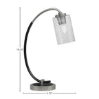 Desk Lamps One Light Desk Lamp in Graphite & Matte Black with 4" Smoke Bubble Shade