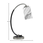 Desk Lamps One Light Desk Lamp in Graphite & Matte Black with 4" Onyx Swirl Shade