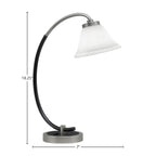 Desk Lamps One Light Desk Lamp in Graphite & Matte Black with 7" White Muslin Shade