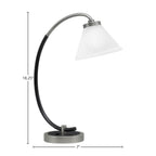 Desk Lamps One Light Desk Lamp in Graphite & Matte Black with 7" White Muslin Shade
