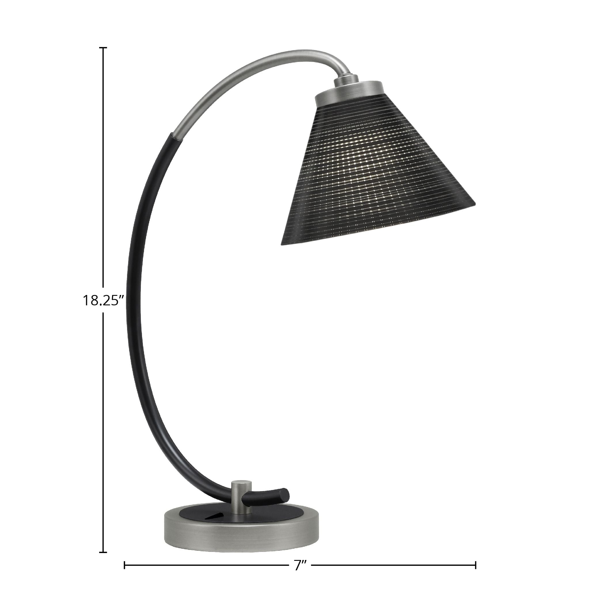 Desk Lamps One Light Desk Lamp in Graphite & Matte Black with 7" Black Matrix Shade