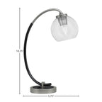 Desk Lamps One Light Desk Lamp in Graphite & Matte Black with 5.75" Clear Bubble Shade