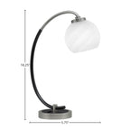 Desk Lamps One Light Desk Lamp in Graphite & Matte Black with 5.75" White Marble Shade