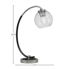 Desk Lamps One Light Desk Lamp in Graphite & Matte Black with 5.75" Smoke Bubble Shade