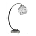 Desk Lamps One Light Desk Lamp in Graphite & Matte Black with 5.75" Onyx Swirl Shade