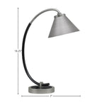 Desk Lamps One Light Desk Lamp in Graphite & Matte Black with 7" Graphite Cone Metal Shade Shade