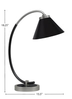 Desk Lamps One Light Desk Lamp in Graphite & Matte Black with 7" Matte Black Cone Metal Shade Shade