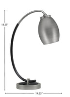 Desk Lamps One Light Desk Lamp in Graphite & Matte Black with 5" Graphite Oval Metal Shade Shade