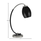 Desk Lamps One Light Desk Lamp in Graphite & Matte Black with 5" Matte Black Oval Metal Shade Shade