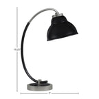 Desk Lamps One Light Desk Lamp in Graphite & Matte Black with 7" Matte Black Double Bubble Metal Shade Shade