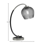 Desk Lamps One Light Desk Lamp in Graphite & Matte Black with 6" Smoke Textured Shade