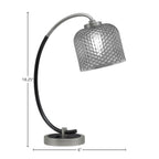 Desk Lamps One Light Desk Lamp in Graphite & Matte Black with 6" Smoke Textured Shade