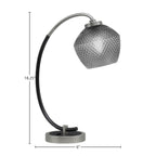 Desk Lamps One Light Desk Lamp in Graphite & Matte Black with 6" Smoke Textured Shade
