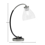 Desk Lamps One Light Desk Lamp in Graphite & Matte Black with 6.25" Clear Bubble Shade