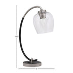 Desk Lamps One Light Desk Lamp in Graphite & Matte Black with 6" Clear Bubble Shade