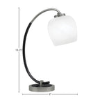 Desk Lamps One Light Desk Lamp in Graphite & Matte Black with 6" White Marble Shade