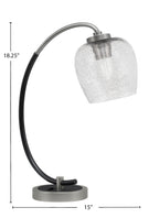 Desk Lamps One Light Desk Lamp in Graphite & Matte Black with 6" Smoke Bubble Shade