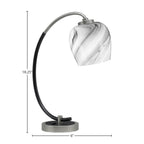 Desk Lamps One Light Desk Lamp in Graphite & Matte Black with 6" Onyx Swirl Shade