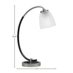 Desk Lamps One Light Desk Lamp in Graphite & Matte Black with 5" Clear Ribbed Shade