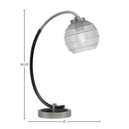 Desk Lamps One Light Desk Lamp in Graphite & Matte Black with 6" Clear Ribbed Shade