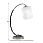 Desk Lamps One Light Desk Lamp in Graphite & Matte Black with 4" Square White Muslin Glass Shade
