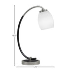 Desk Lamps One Light Desk Lamp in Graphite & Matte Black with 5" White Linen Shade
