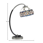 Desk Lamps One Light Desk Lamp in Graphite & Matte Black with 7" Royal Merlot Art Glass Shade