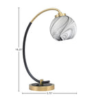 Desk Lamps One Light Desk Lamp in Matte Black & New Age Brass with 5.75" Onyx Swirl Shade