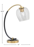Desk Lamps One Light Desk Lamp in Matte Black & New Age Brass with 6" Smoke Bubble Shade