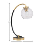 Desk Lamps One Light Desk Lamp in Matte Black & New Age Brass with 6" Clear Bubble Shade