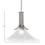 Apollo One Light Pendant in Graphite with 18" Square Frosted Crystal Shade