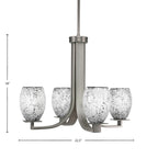 Apollo Four Light Chandelier in Graphite with 5" Black Fusion Shade